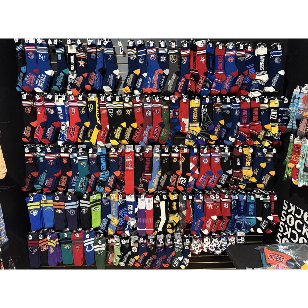 NFL,MLB,NHL , NBA, College FBF Sport Socks Your Pick